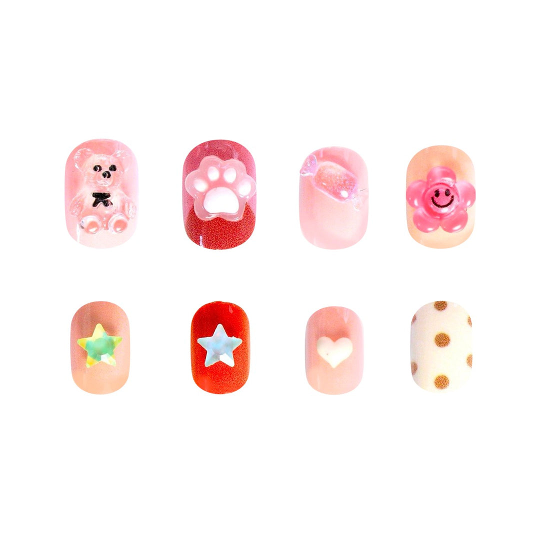 Mochi Latte Mini Pre-Glued Nails: Cuddle Club 65420