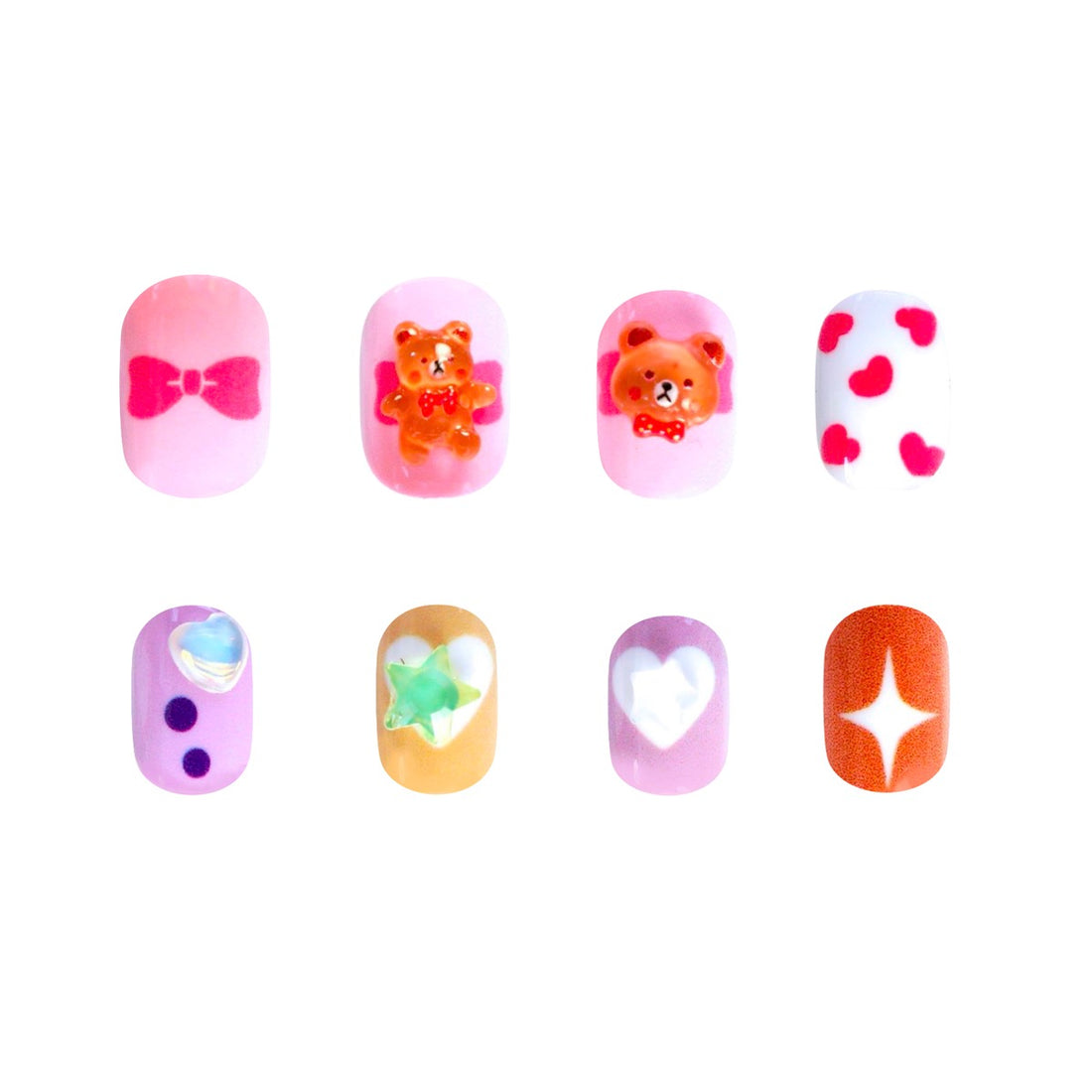 Mochi Latte Mini Pre-Glued Nails: Candy Pop 65423
