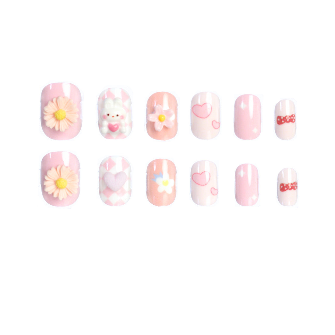 CocoPop Mini Pre-Glued Nails: Daisy Heart 65427