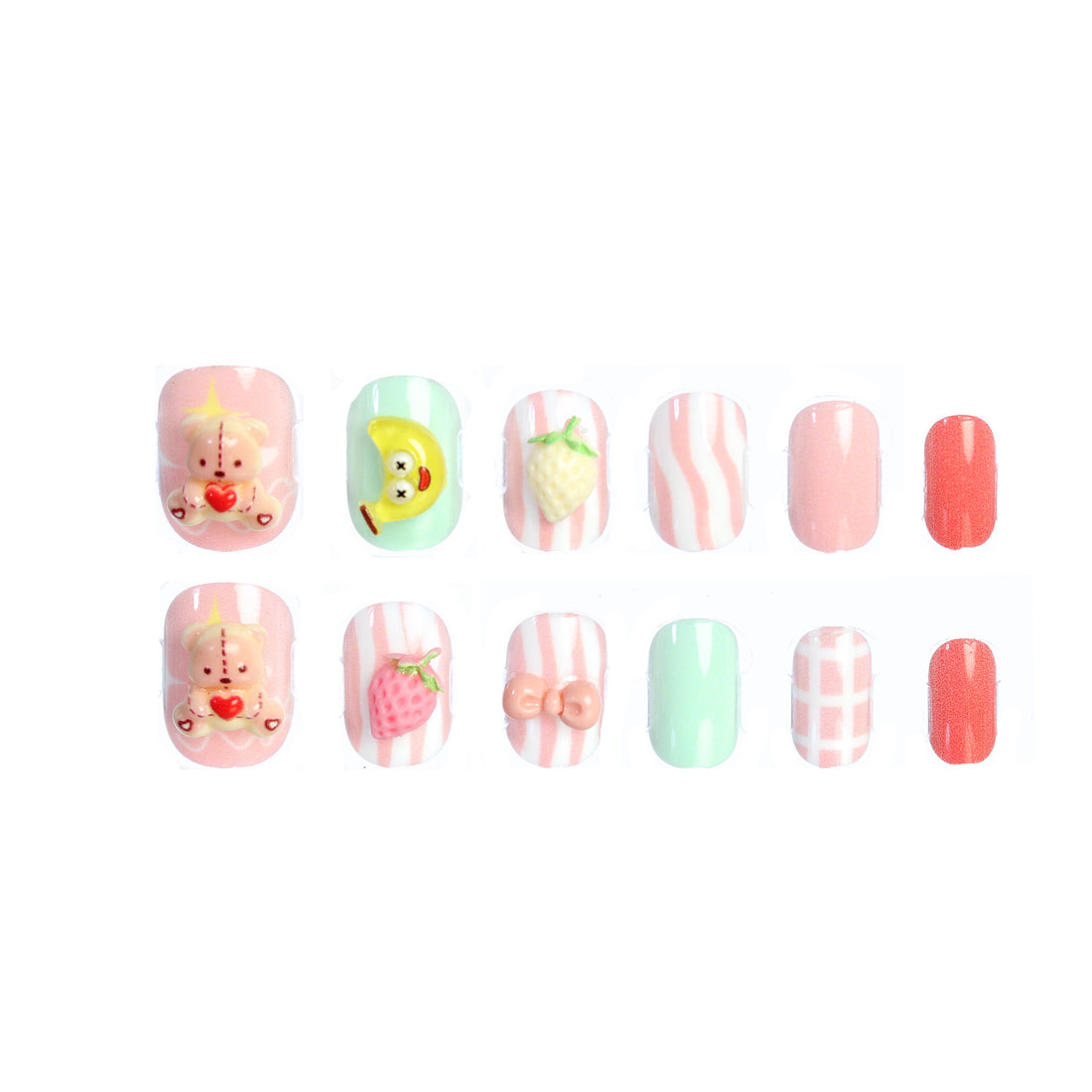 CocoPop Mini Pre-Glued Nails: Cherry Fizz 65431