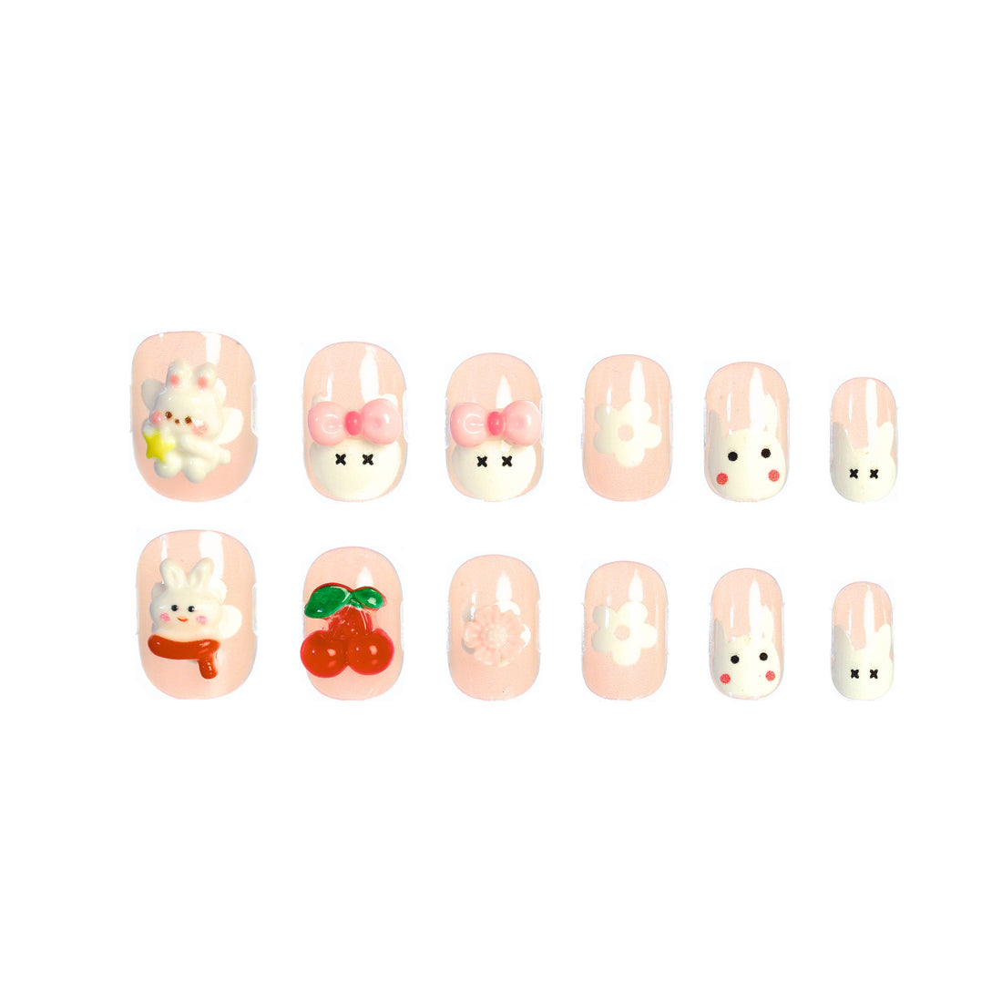 CocoPop Mini Pre-Glued Nails: Bubblegum Bunny 65433