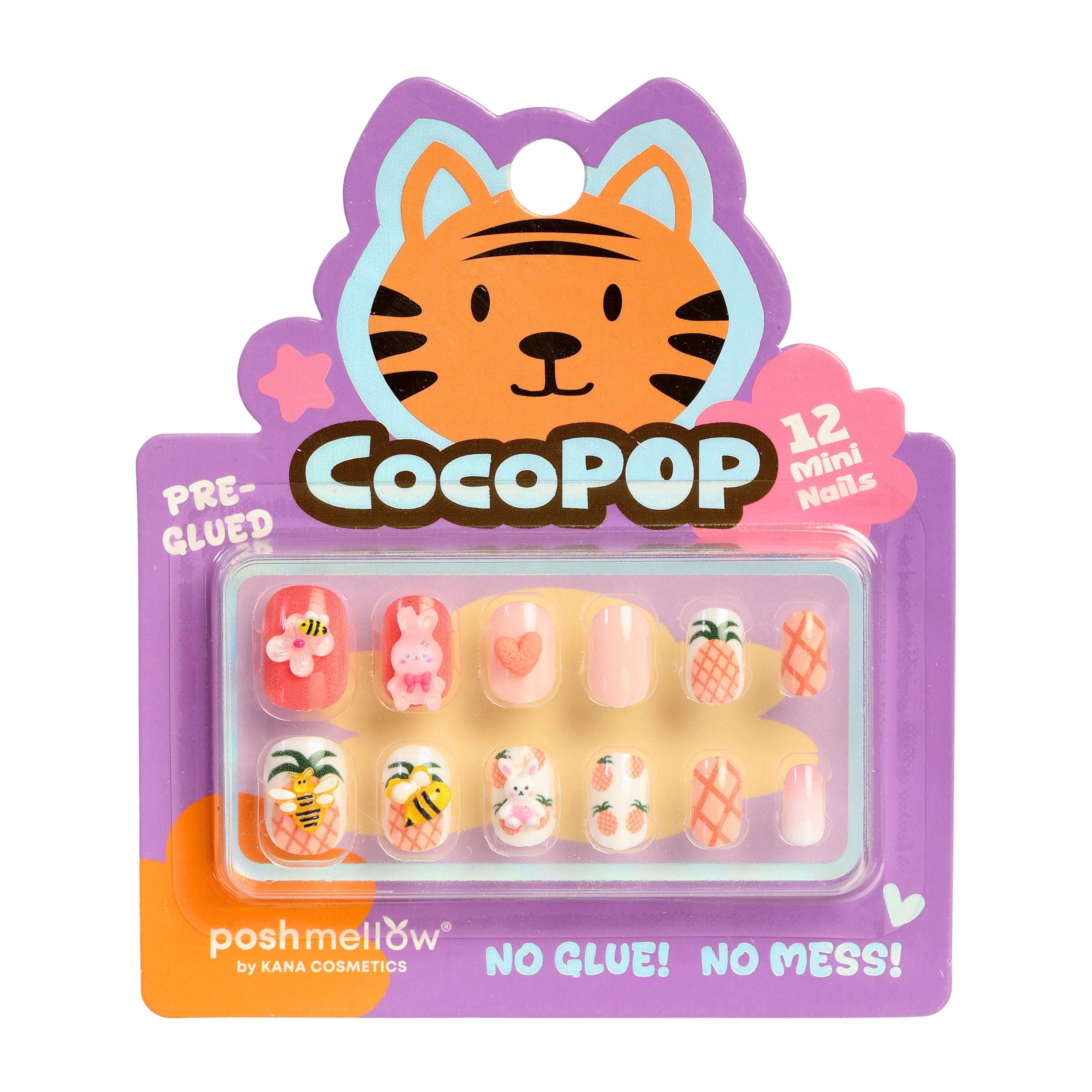 CocoPop Mini Pre-Glued Nails: Pina Puff 65436
