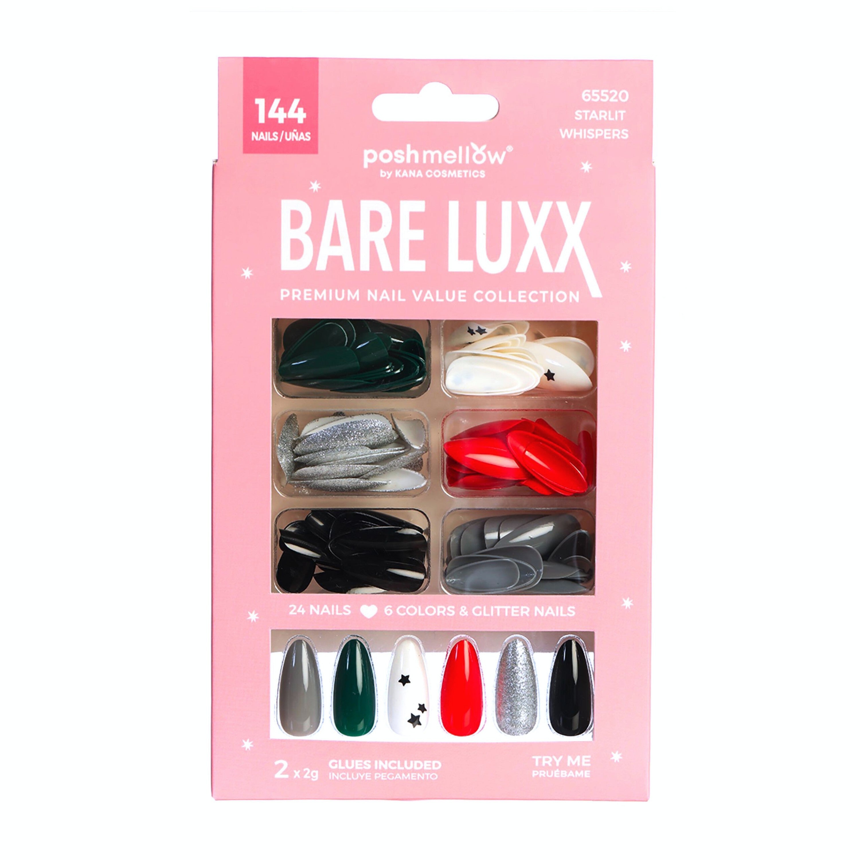 Bare Luxx - Starlit Whispers (24 Nails x 6 Styles, 144 nails) 65520