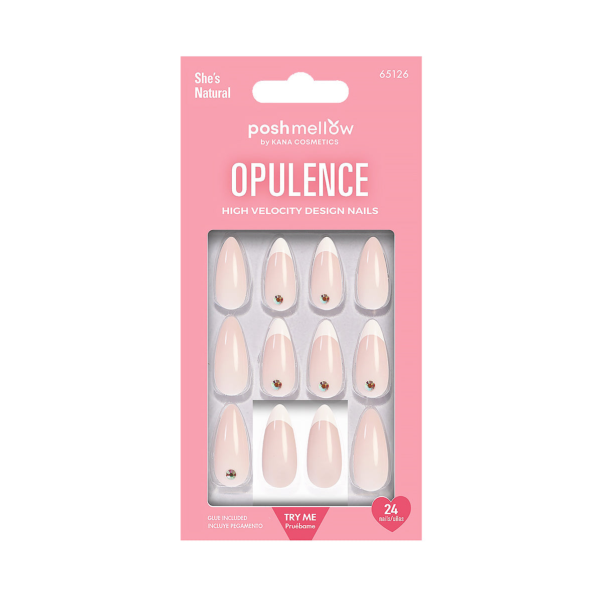 Pink Press On Nails with Glue Almond Shaped Nails - Poshmellow