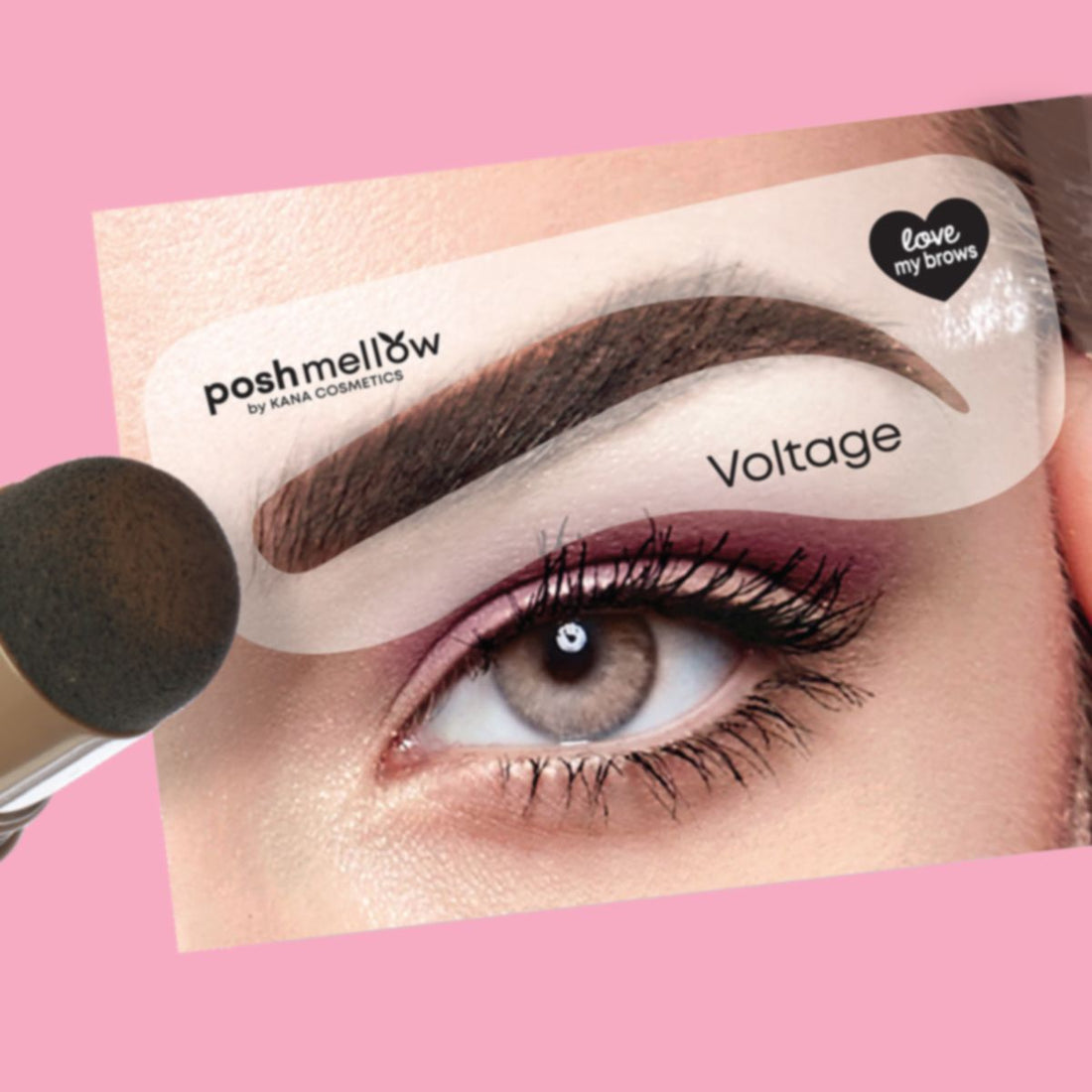 Brow Stencil Kit - Black Brown by Poshmellow