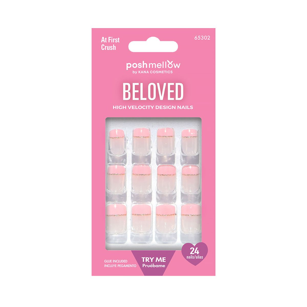 Pink Press On Nails with Glue - Short Square Nails by Poshmellow
