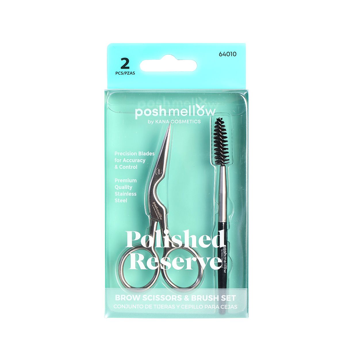 64010 Polished Reserve: Brow Scissors & Brush Set