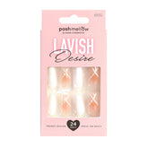 White Press On Nails with Glue - Coffin Shaped Nails by Poshmellow