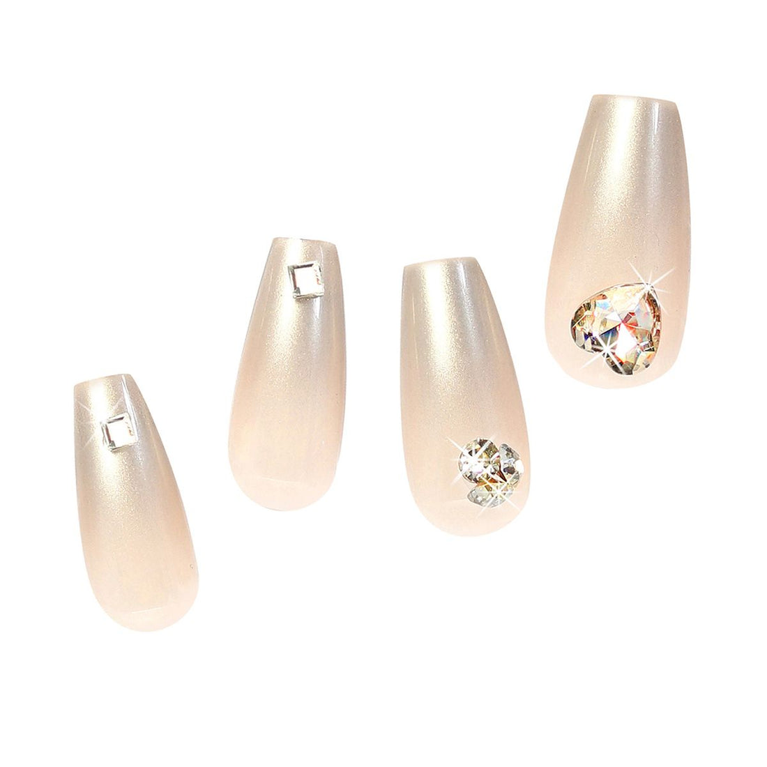 Pink Press On Nails with Glue - Coffin Shaped Nails by Poshmellow