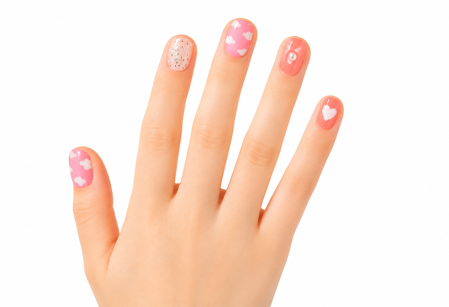 Mochi Latte Mini Pre-Glued Nails: Cotton Cloud 65416