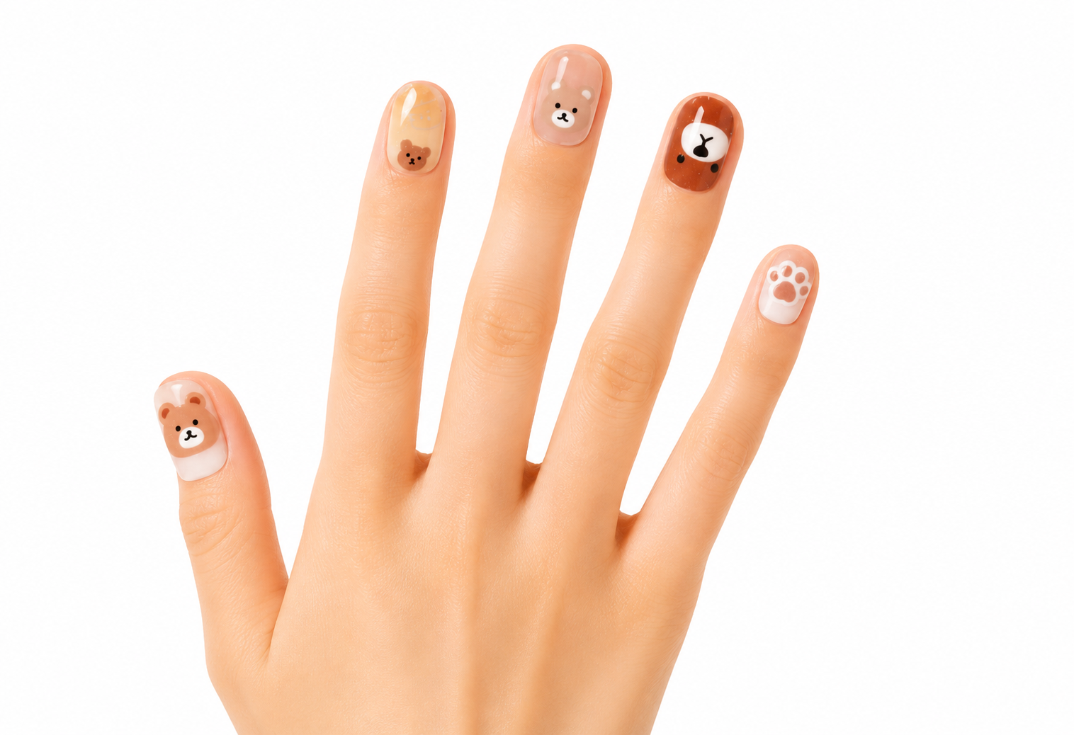 Mochi Latte Mini Pre-Glued Nails: Teddy Dear 65415