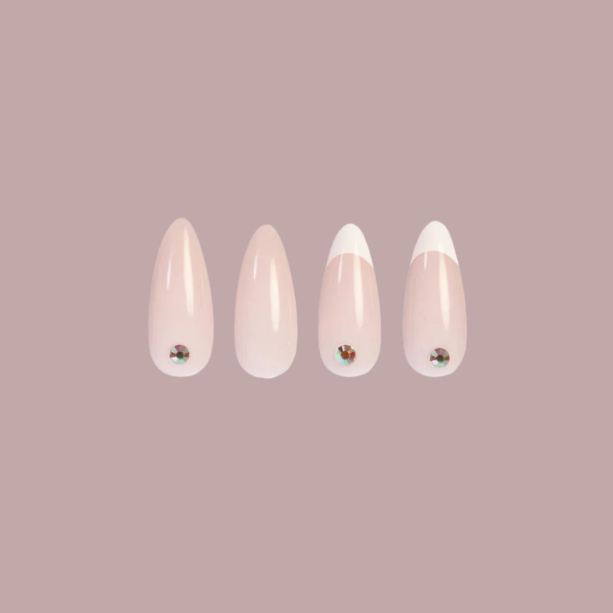 Pink Press On Nails with Glue Almond Shaped Nails - Poshmellow
