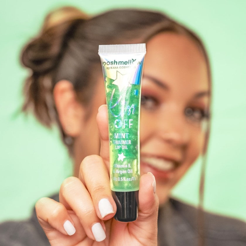 Lip Oil Green - Peppermint Shimmer Oil by Poshmellow