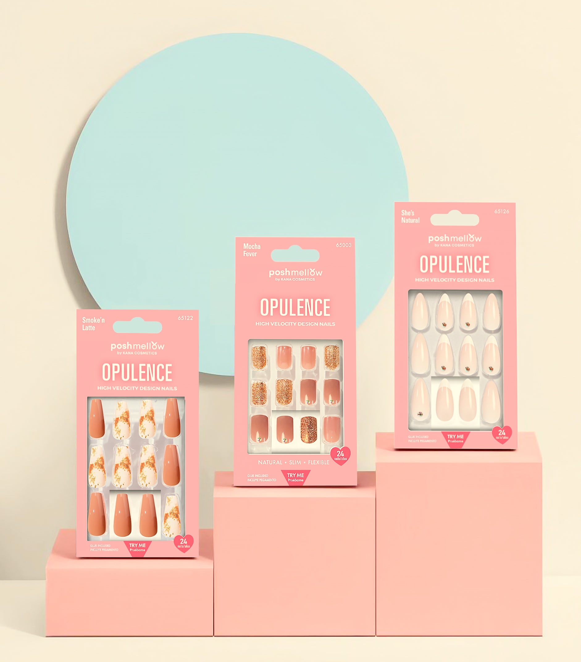 Pink Press On Nails with Glue Almond Shaped Nails - Poshmellow