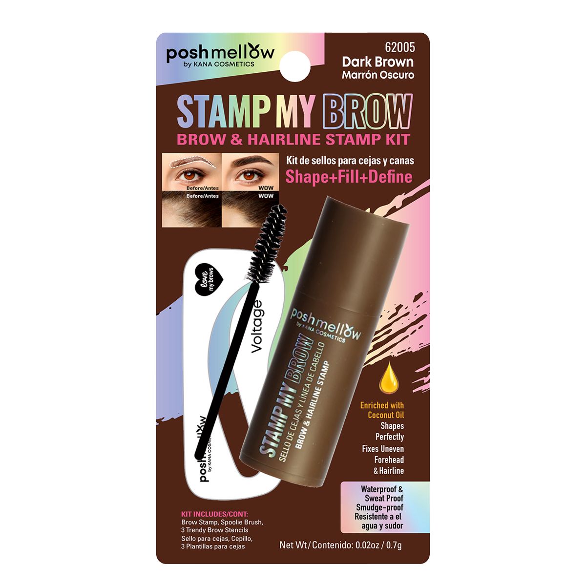 Brow Stencil Kit - Dark Brown by Poshmellow
