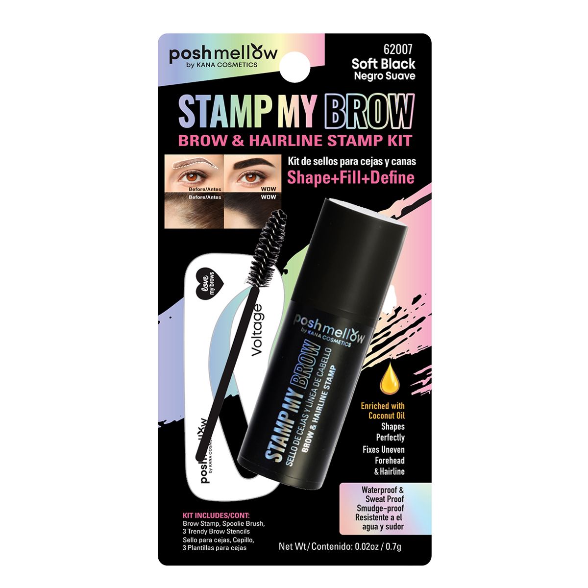 Brow Stencil Kit - Soft Black by Poshmellow