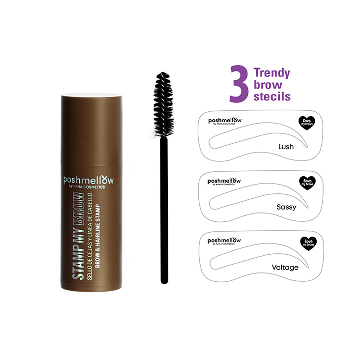 Brow Stencil Kit - Dark Brown by Poshmellow