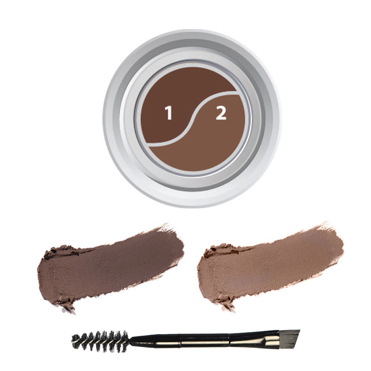 Brow Gel Brow Brush Set 2-IN-1 (Dark Brown) by Poshmellow