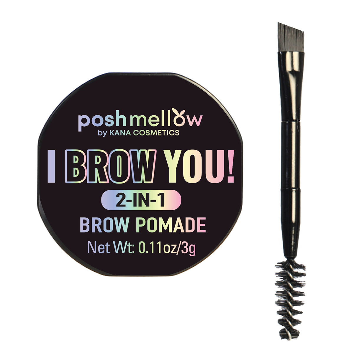 Brow Gel Brow Brush Set 2-IN-1 (Dark Brown) by Poshmellow