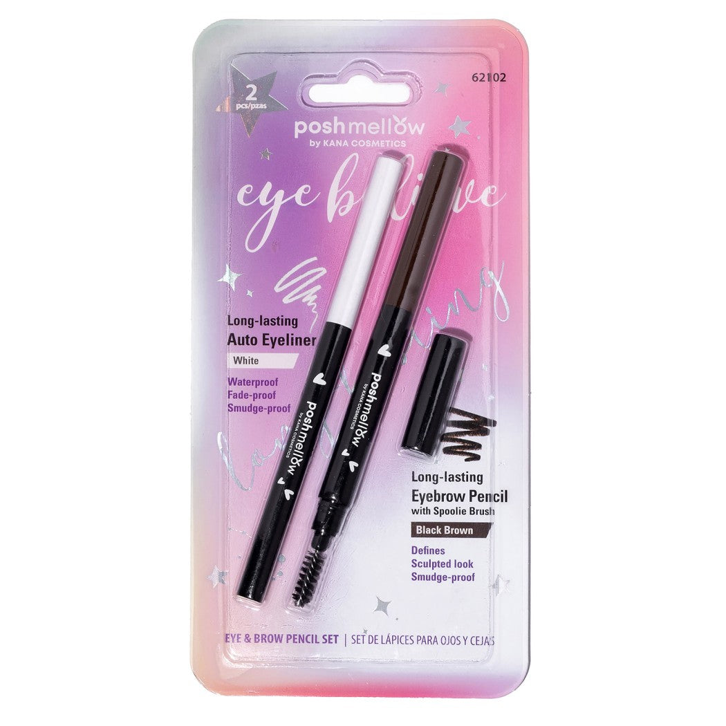Automatic Eyeliner and Eyebrow Pencil Set by Poshmellow (2pcs)