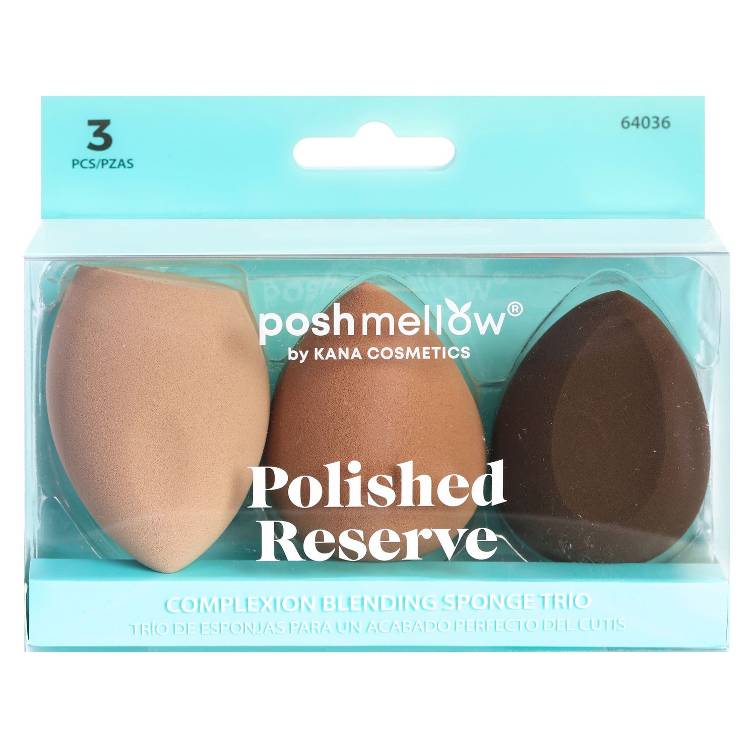 Polished Reserve: Complexion Blending Sponge Trio (3pcs. Assorted Colors) 64036