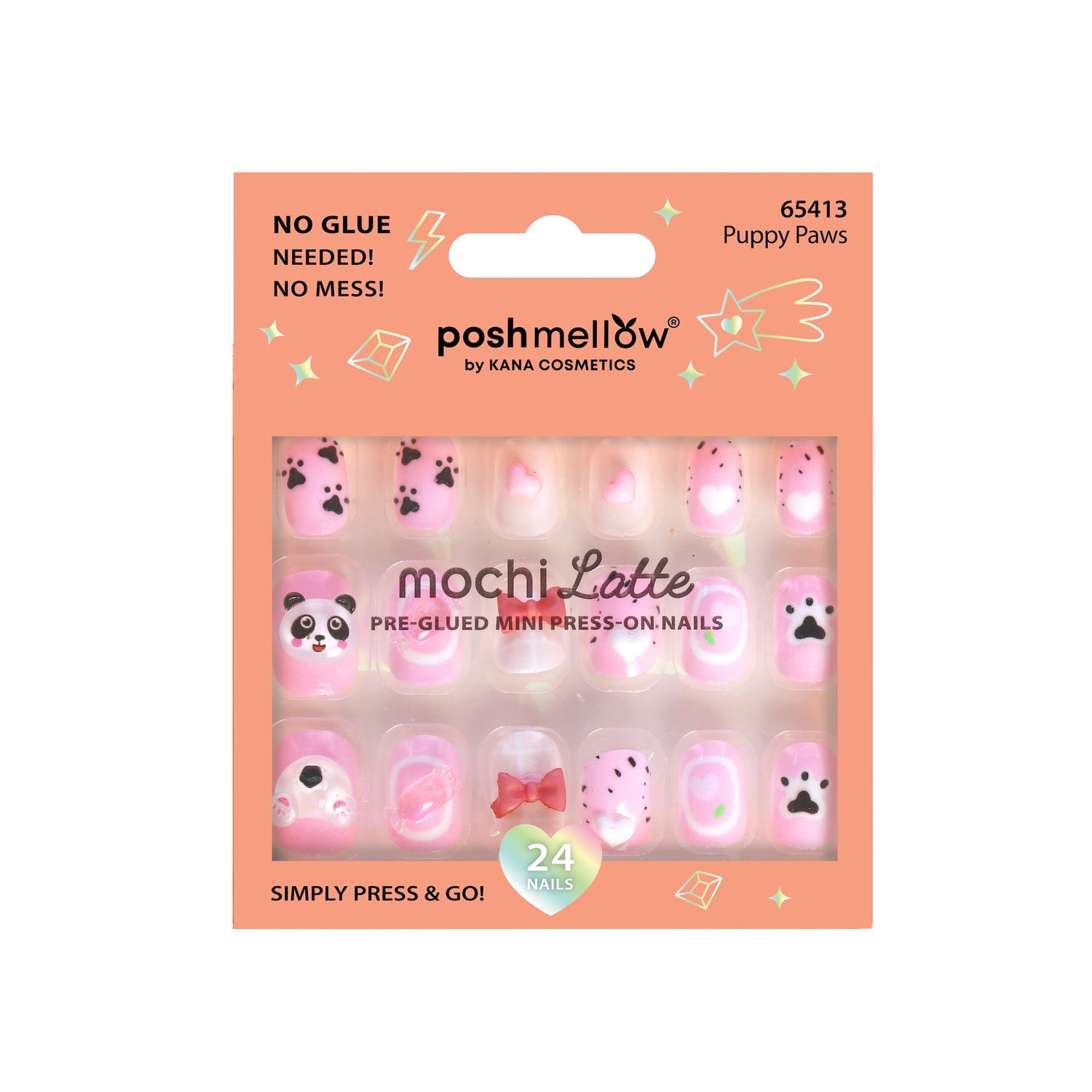 Mochi Latte Mini Pre-Glued Nails: Puppy Paws 65413