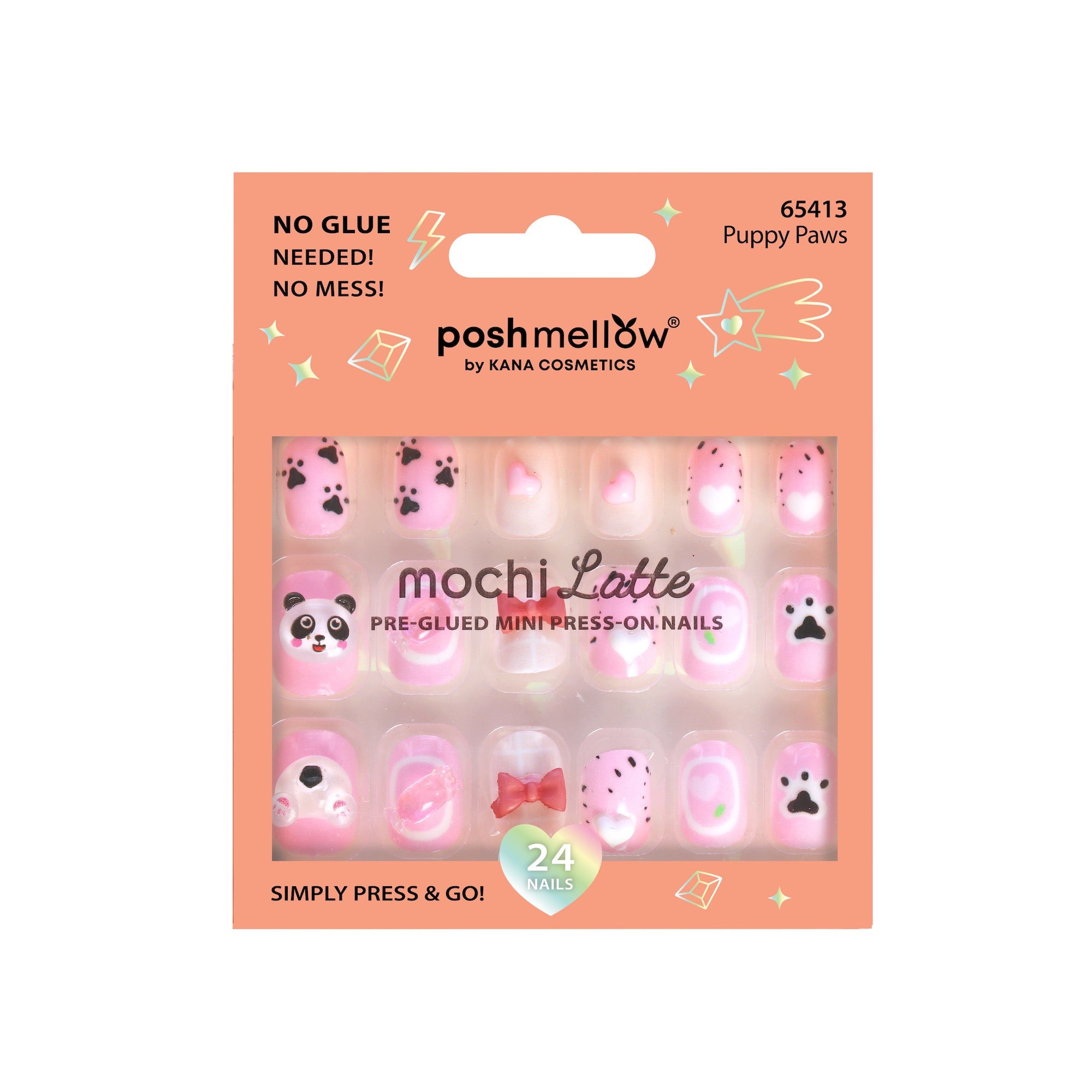 Mochi Latte Mini Pre-Glued Nails: Puppy Paws 65413