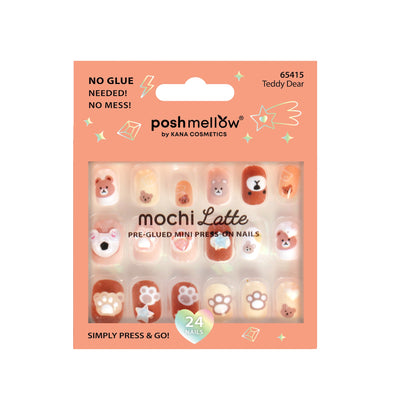 Mochi Latte Mini Pre-Glued Nails: Teddy Dear 65415