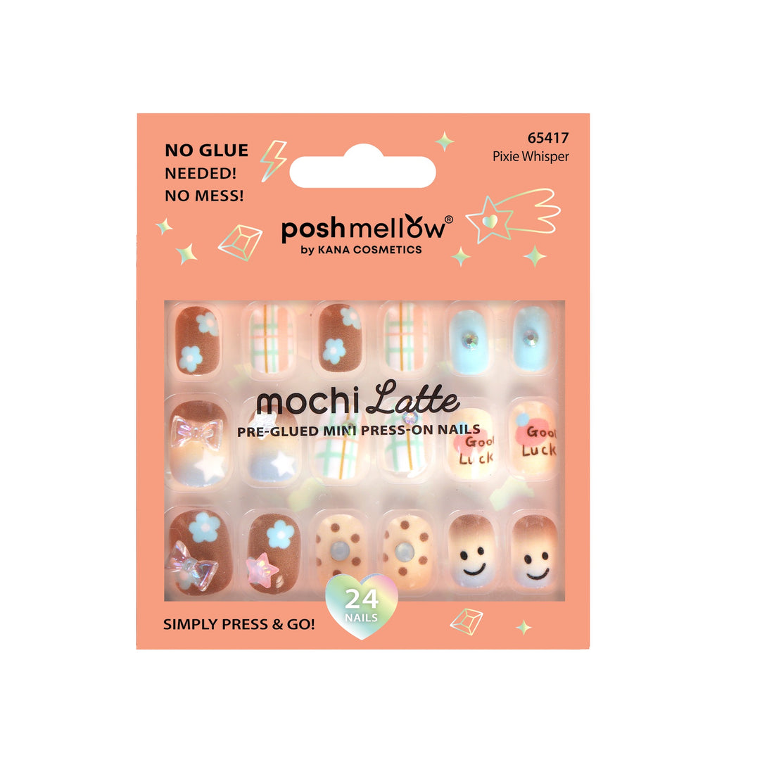 Mochi Latte Mini Pre-Glued Nails: Pixie Whisper 65417
