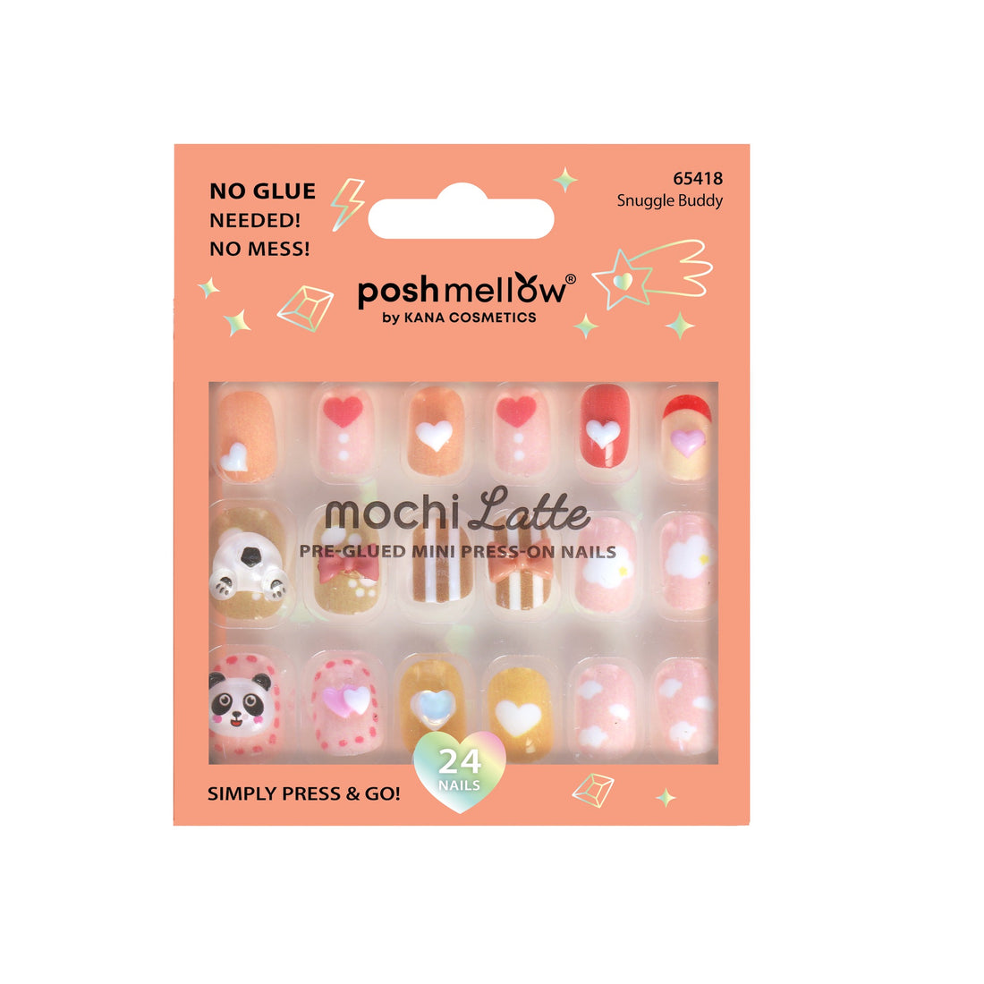 Mochi Latte Mini Pre-Glued Nails: Snuggle Buddy 65418