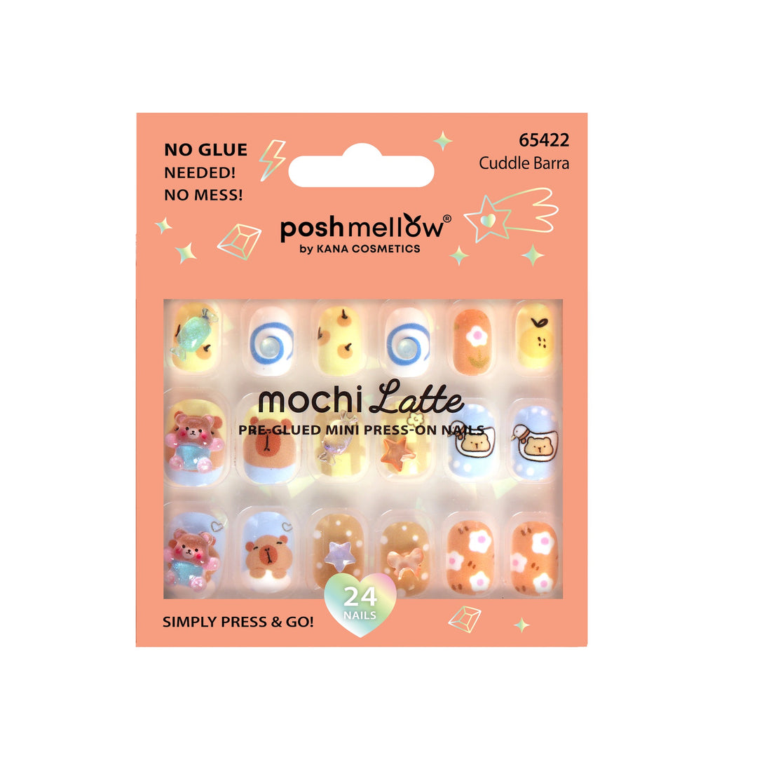 Mochi Latte Mini Pre-Glued Nails: Cuddle Barra 65422