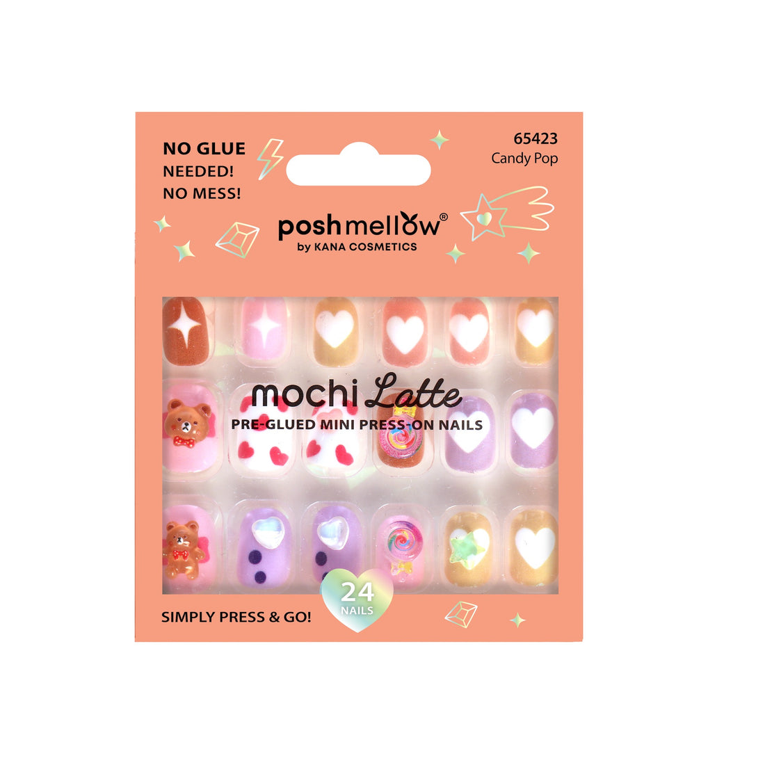 Mochi Latte Mini Pre-Glued Nails: Candy Pop 65423