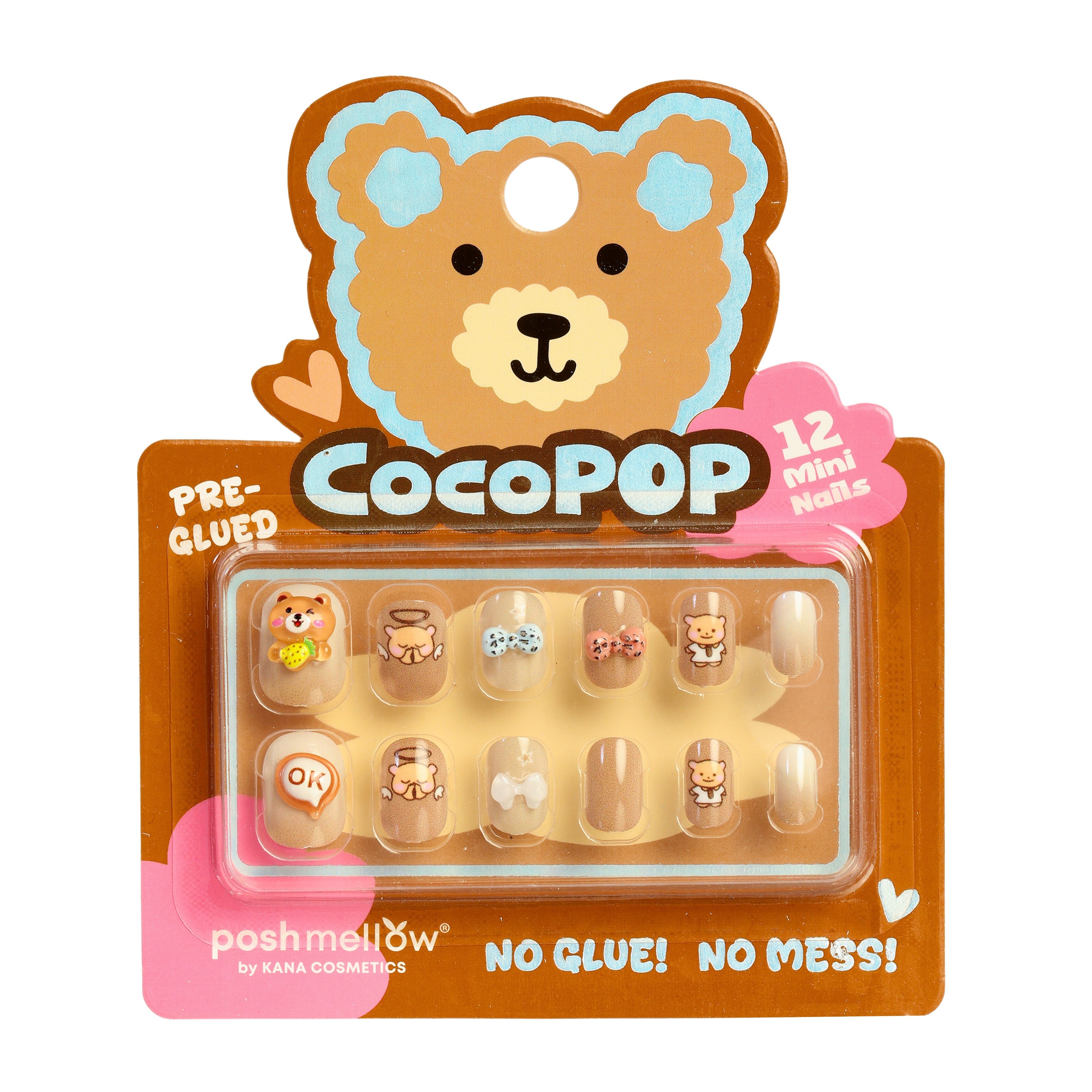 CocoPop Mini Pre-Glued Nails: Bear Hugs 65428