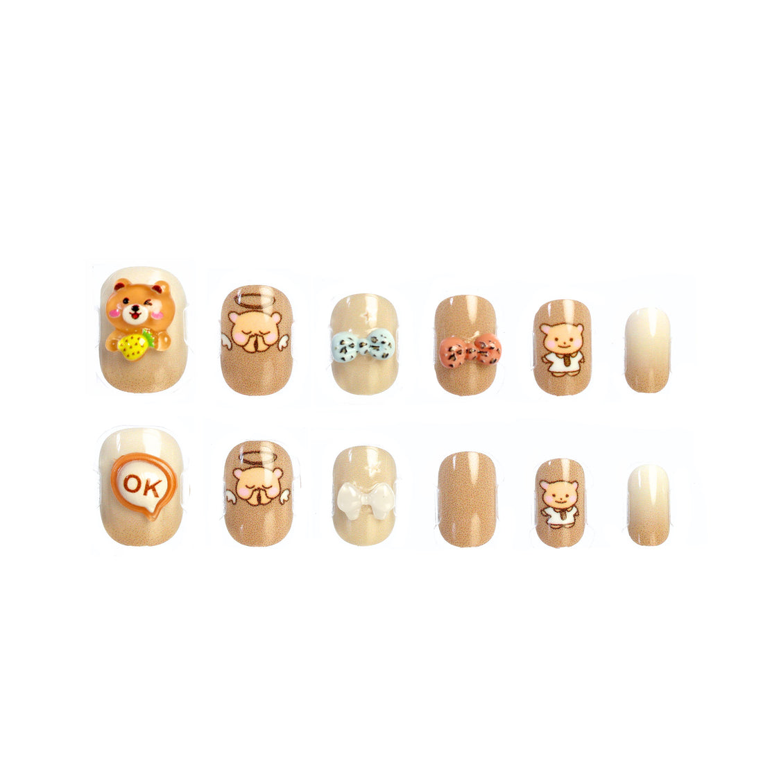 CocoPop Mini Pre-Glued Nails: Bear Hugs 65428