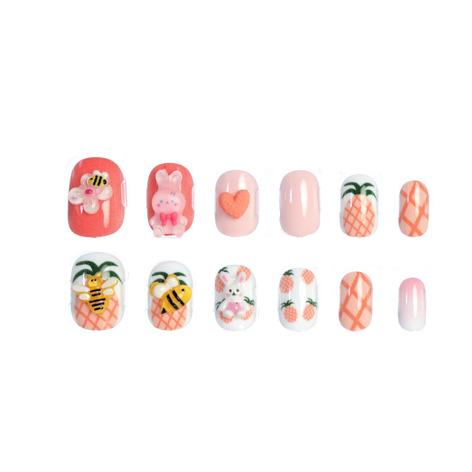 CocoPop Mini Pre-Glued Nails: Pina Puff 65436