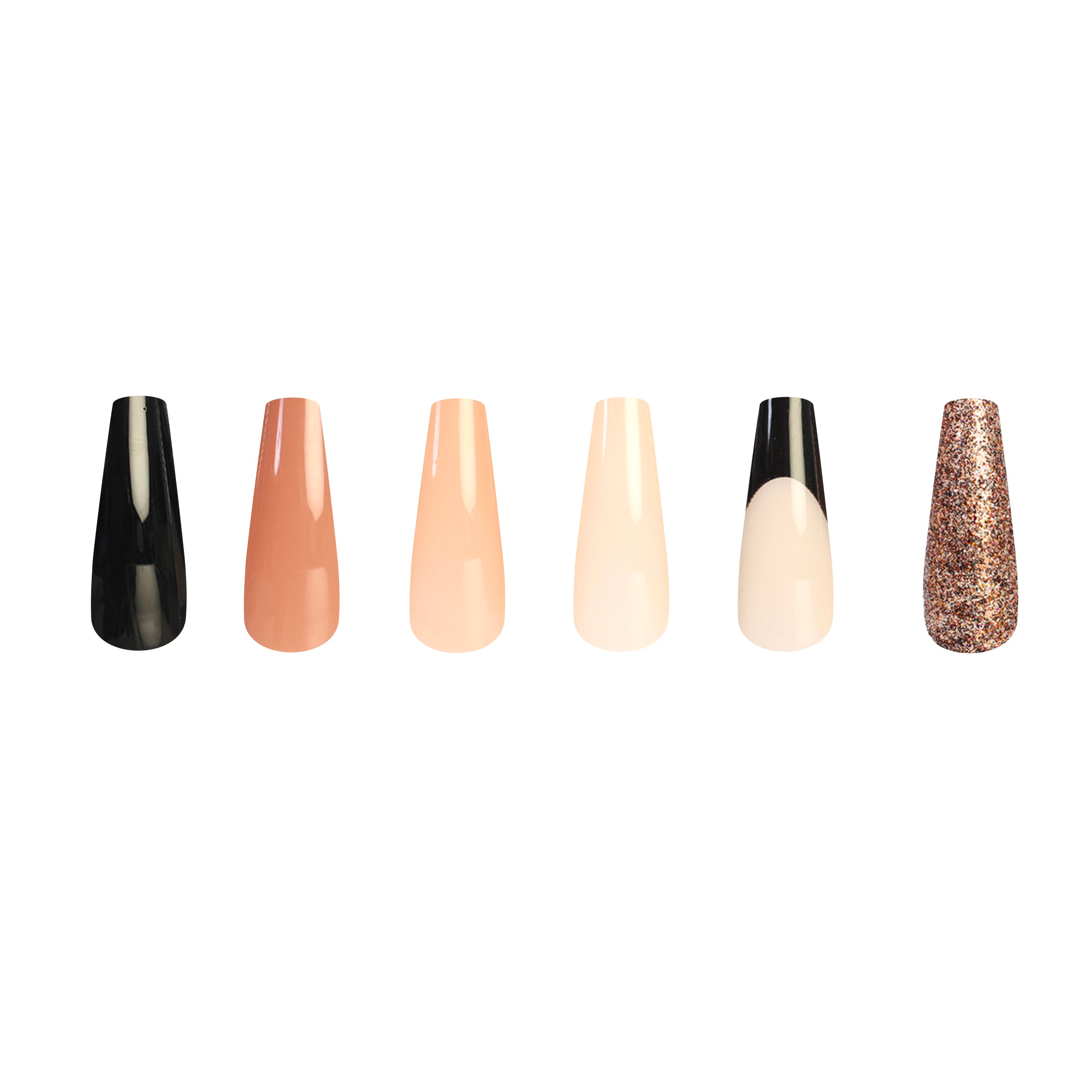 Press On Nails with Glue - Long Coffin Shape Nails by Poshmellow
