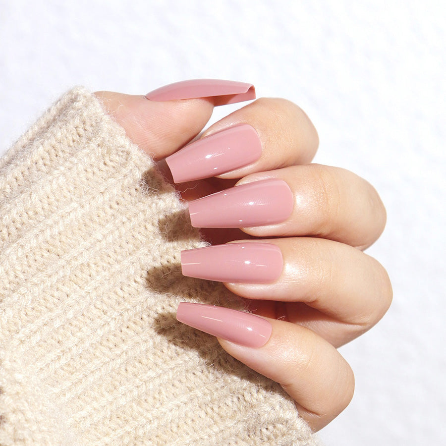 Press On Nails with Glue - Long Coffin Shape Nails by Poshmellow