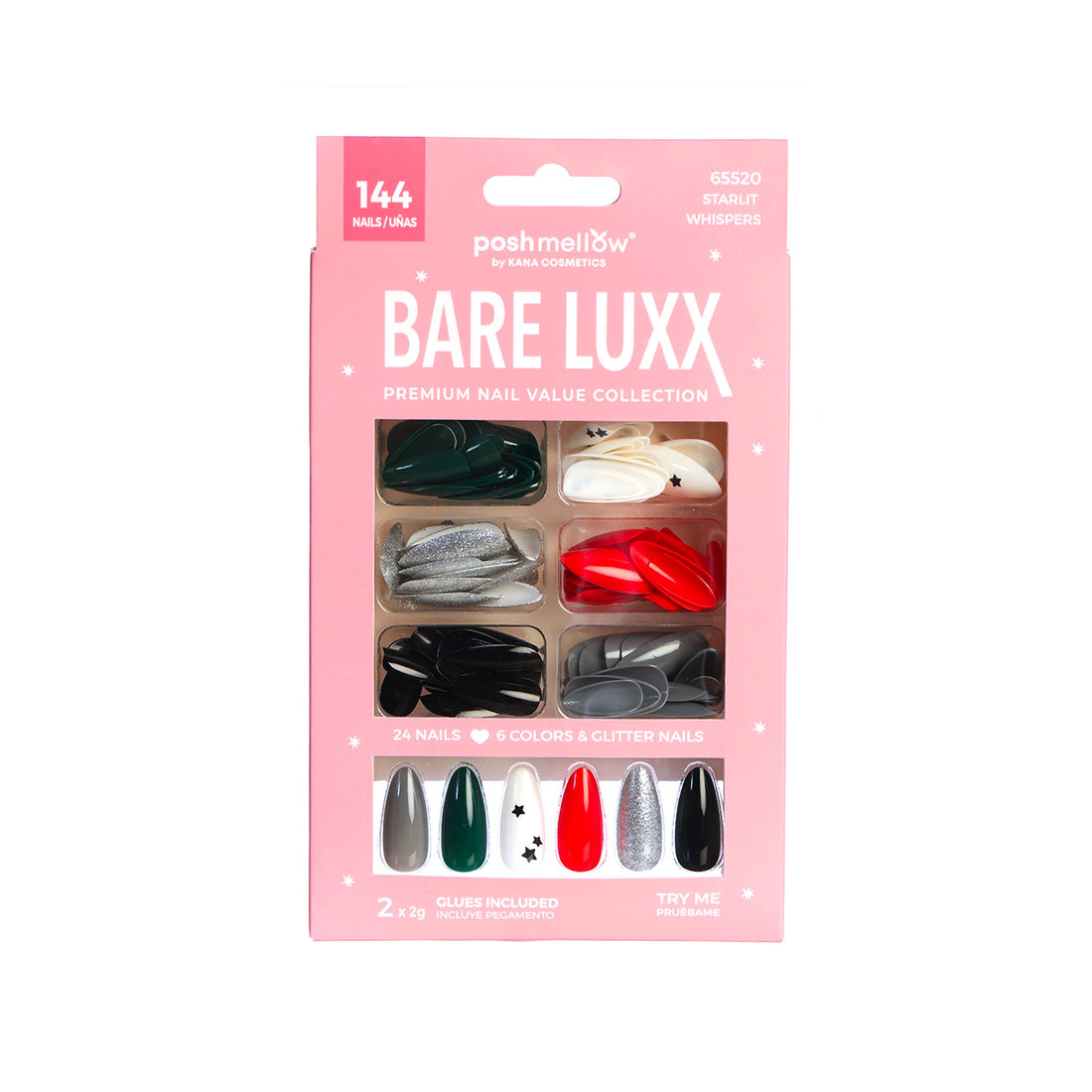 Bare Luxx - Starlit Whispers (24 Nails x 6 Styles, 144 nails) 65520