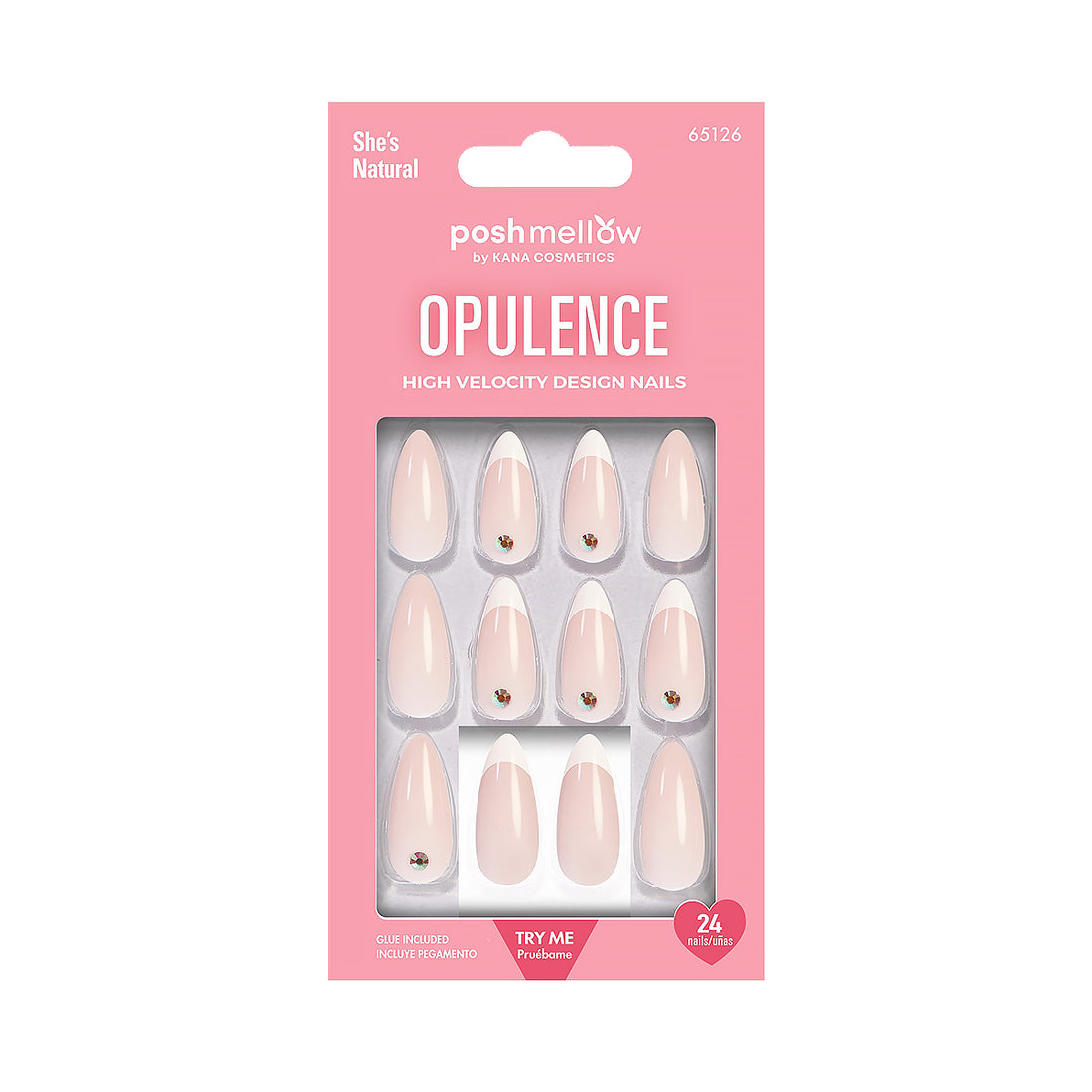 Pink Press On Nails with Glue Almond Shaped Nails - Poshmellow