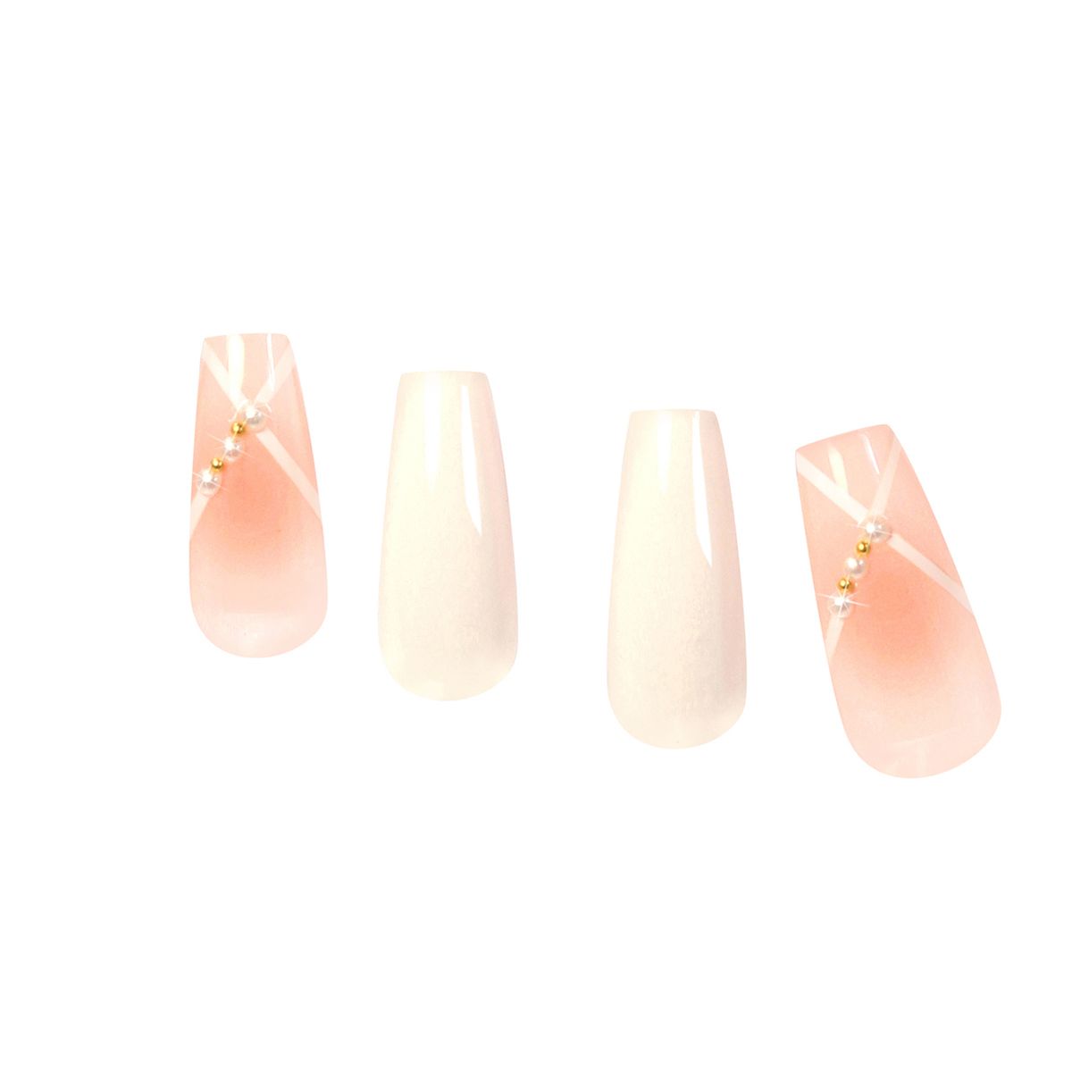 White Press On Nails with Glue - Coffin Shaped Nails by Poshmellow