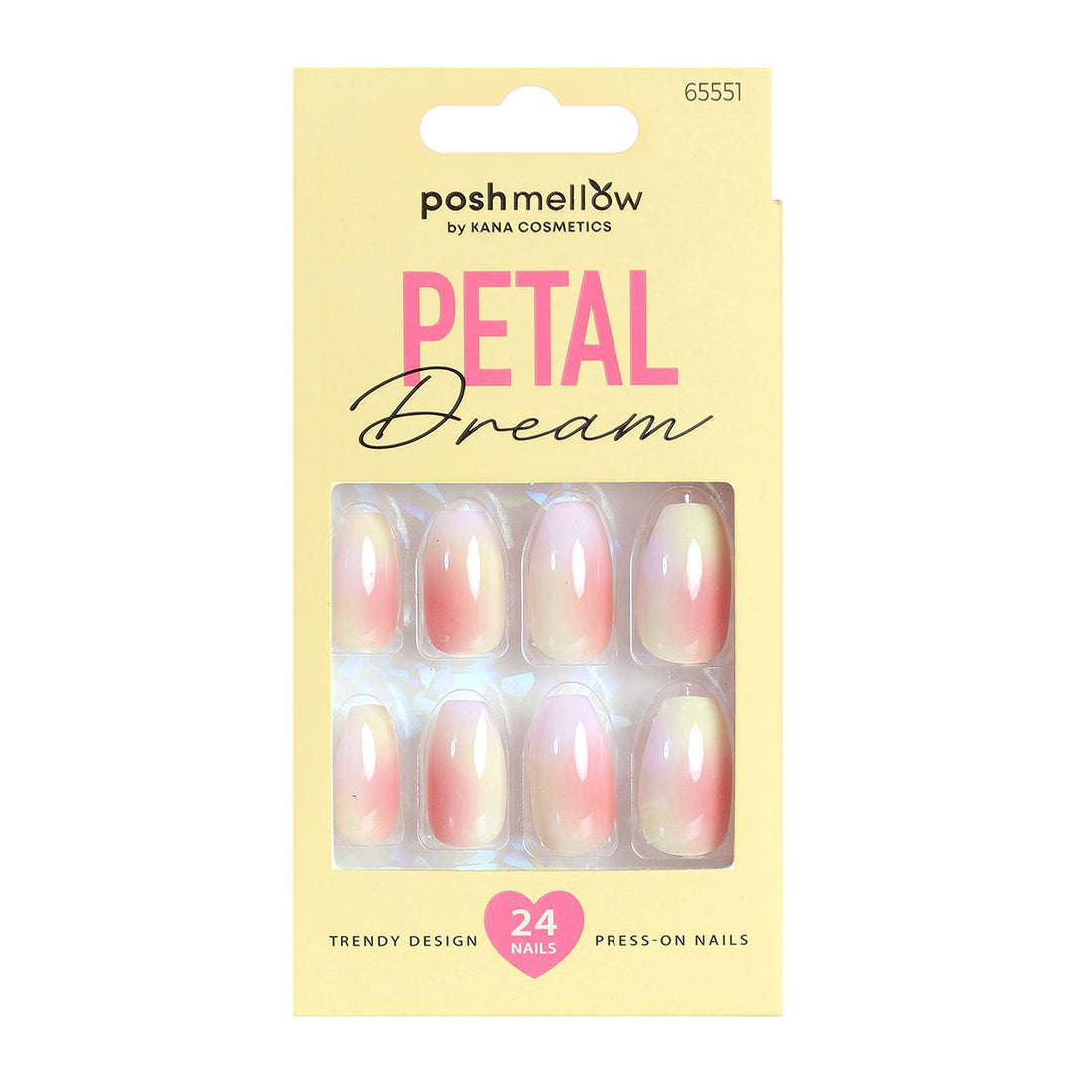 Pink Press On Nails with Glue - Oval Nails by Poshmellow