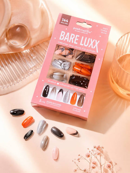 Bare Luxx - Toffee Glow (24 Nails x 6 Styles, 144 nails) 65517