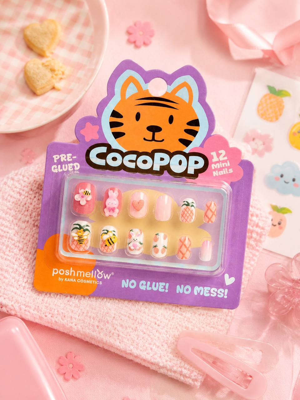 CocoPop Mini Pre-Glued Nails: Pina Puff 65436