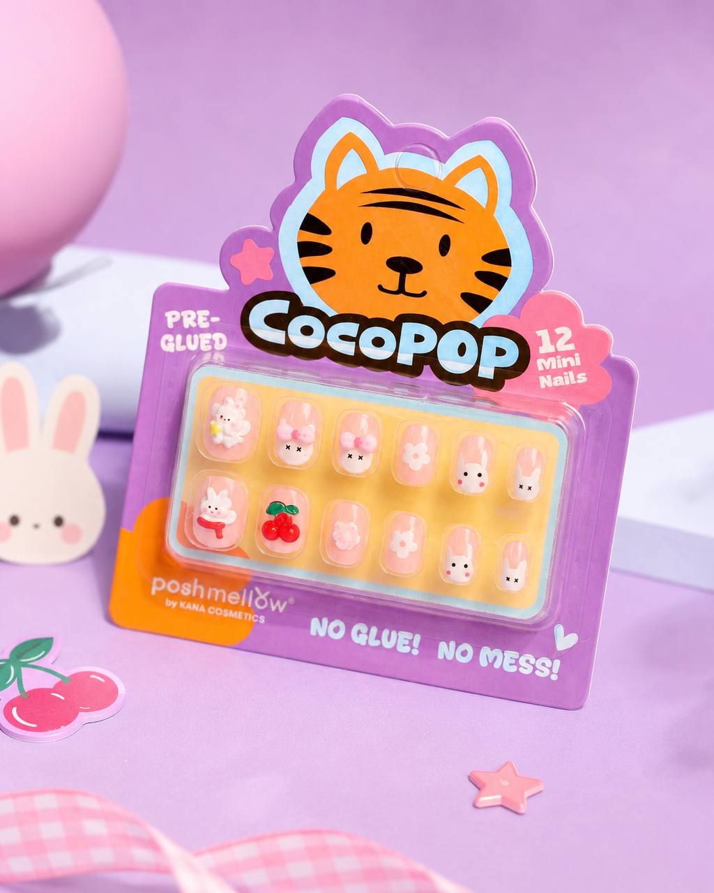 CocoPop Mini Pre-Glued Nails: Bubblegum Bunny 65433