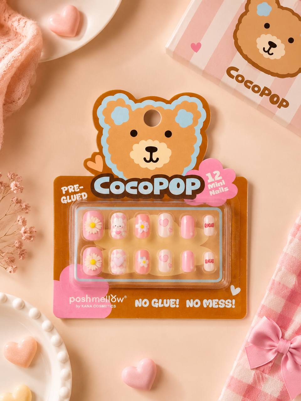 CocoPop Mini Pre-Glued Nails: Daisy Heart 65427