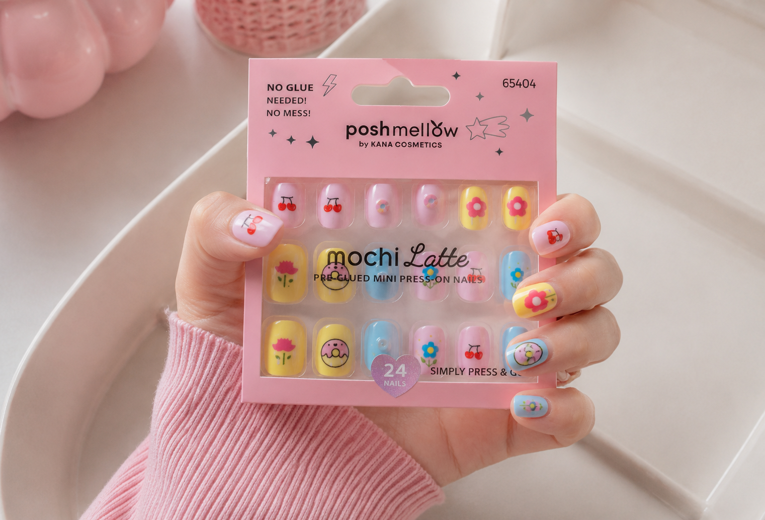 Kids Press On Nails for Girls - Mini Press On Nails Pre Glued 24