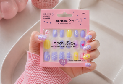 Mochi Latte Mini Pre-Glued Nails: Hearts and Patterns 65411