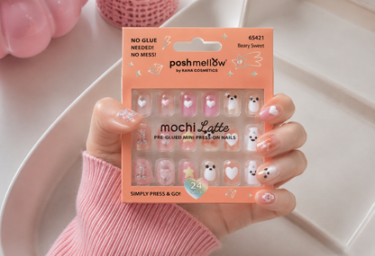 Mochi Latte Mini Pre-Glued Nails: Cuddle Barra 65422