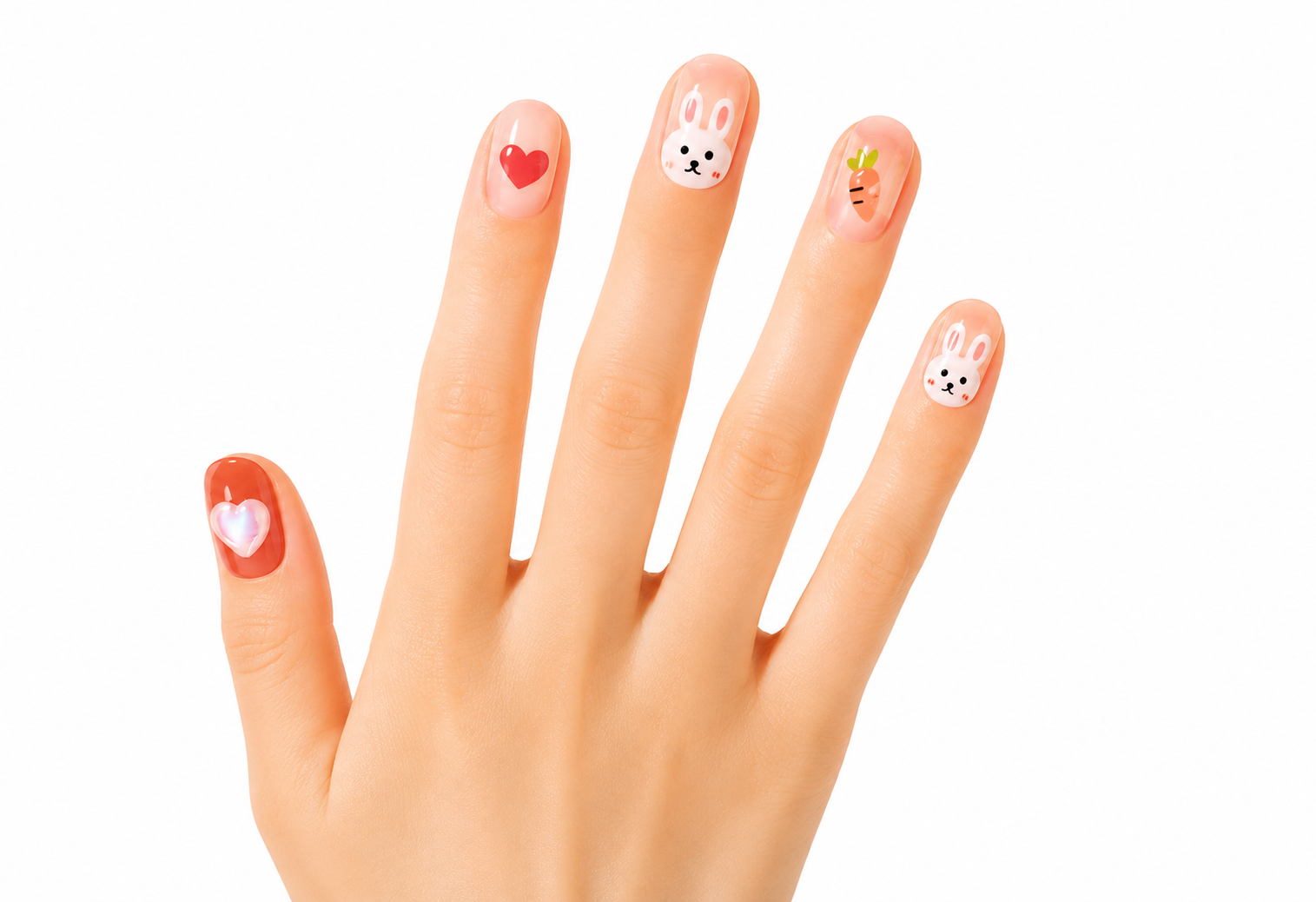 Mochi Latte Mini Pre-Glued Nails: Honey Bunny 65419