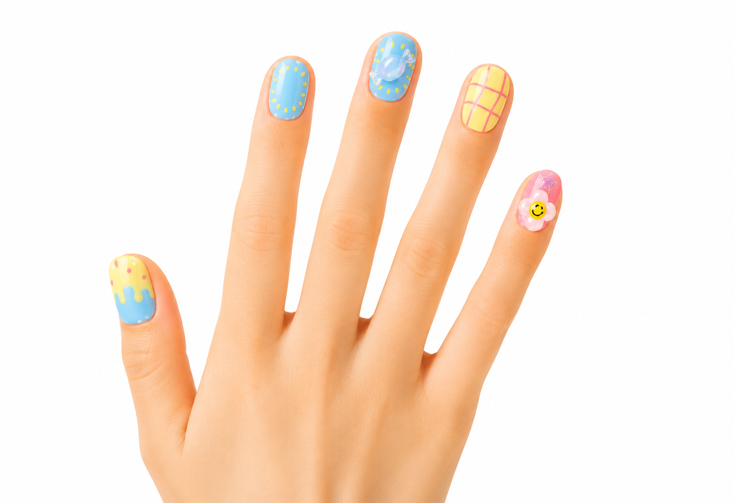 Mochi Latte Mini Pre-Glued Nails: Sugar Cake 65414